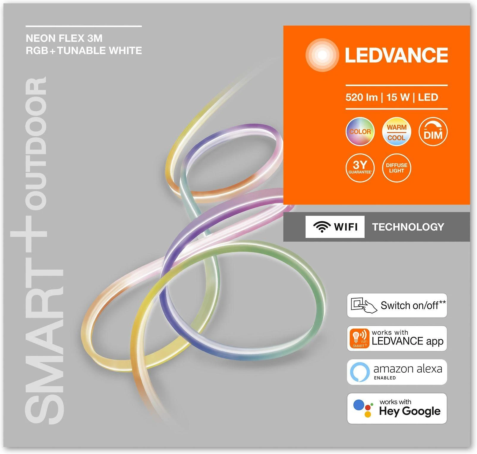 Ledvance|SMART+ WiFi Neon RGBW Multicolor 15W 2700-6500K|15 W|RGBW|Wi-Fi