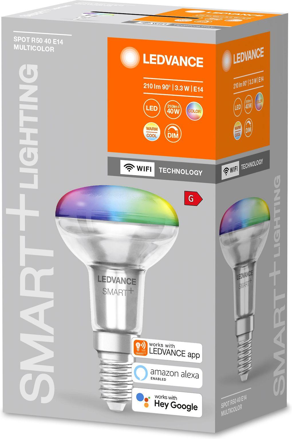 Ledvance 3,3W LED lemputė SMART WiFi, E14, RGBW, R50, 45°, dimeriuojama
