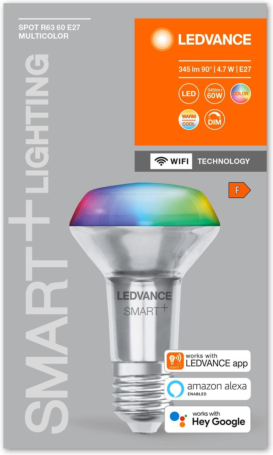 Ledvance 4,7W LED lemputė SMART WiFi, E27, RGBW, R63, 45°, dimeriuojama
