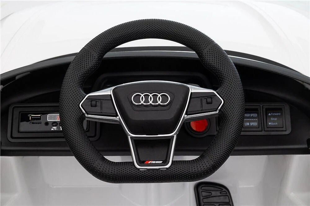 Leggodt Audi RS e-tron GT lasten sähköauto, valkoinen