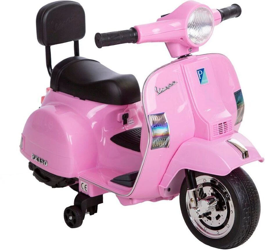 Rožinis elektrinis vaikiškas motoroleris Vespa