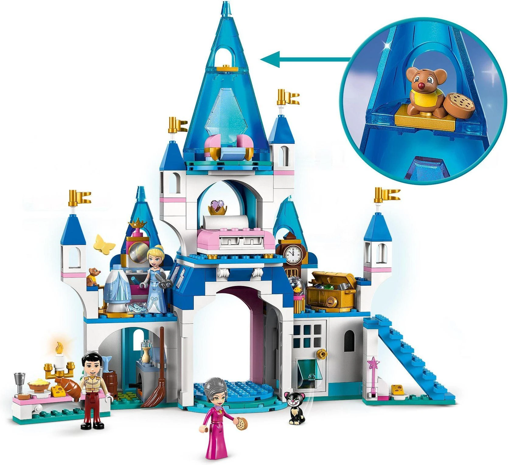 LEGO® ǀ Disney Pelenės ir Žavingojo princo pilis 43206 konstravimo rinkinys (365 dalys) 43206