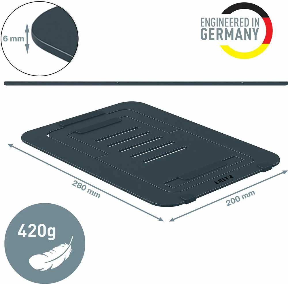 Reguliuojamas nešiojamojo kompiuterio stovas LEITZ, iš aliuminio