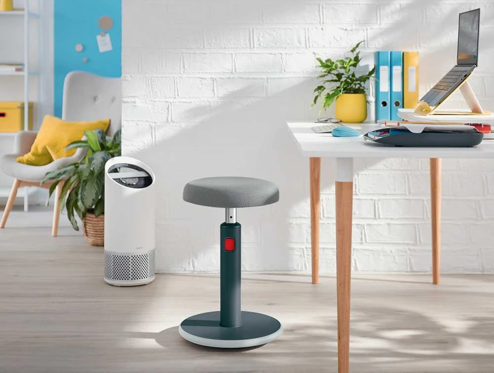 Ergonomiška kėdė Leitz Ergo Cosy, „du viename“, aksominės pilkos spalvos