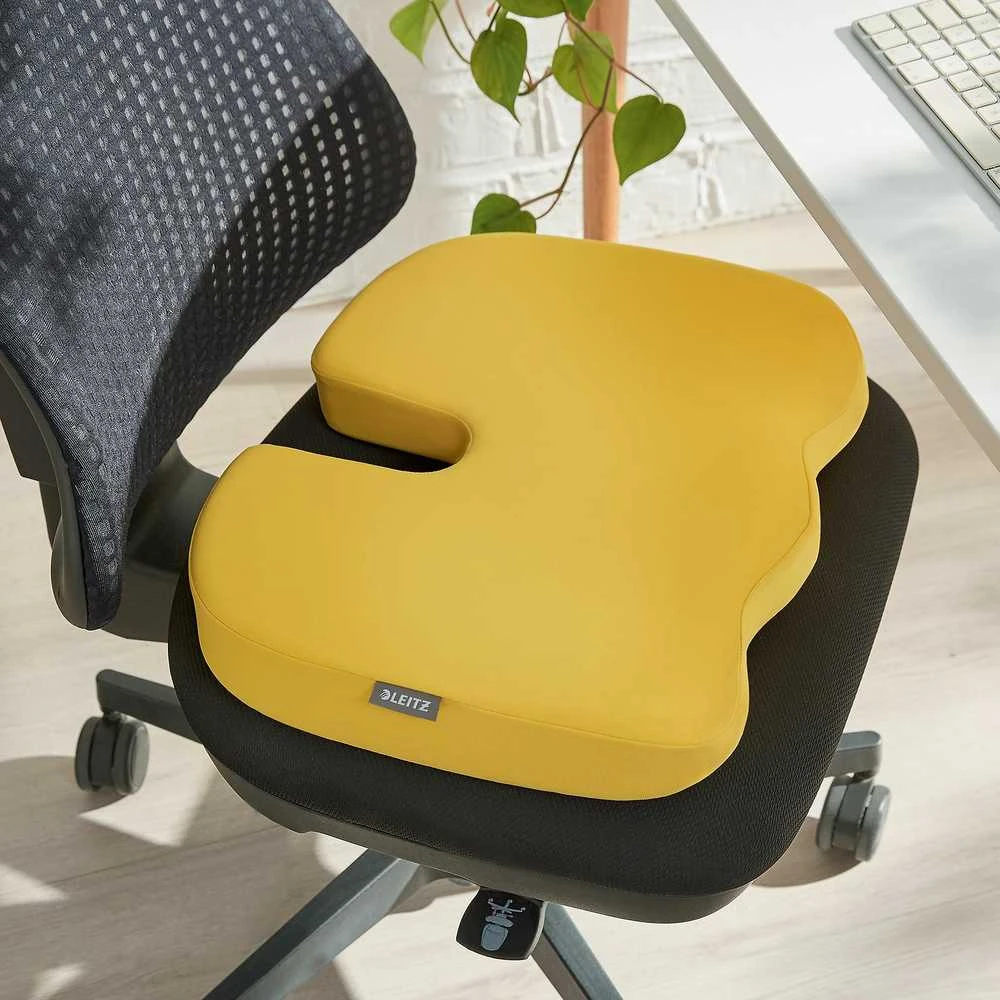 LEITZ Ergo Cosy ortopedinė kėdės pagalvėlė, geltona