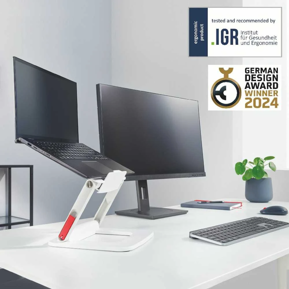 Nešiojamo Kompiuterio Stovas - Leitz Ergo Multi-Winkel 38,1 Cm (15") Baltas