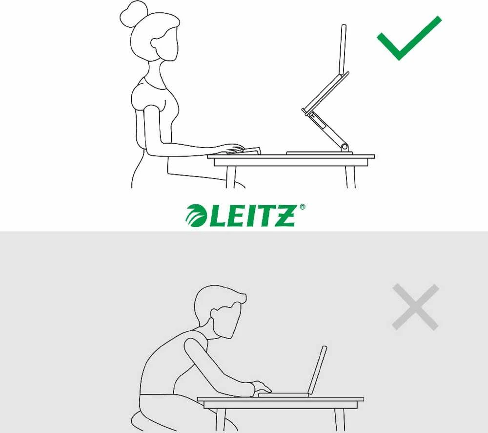 Leitz Ergo nešiojamojo kompiuterio stovas su rutuliniu užtrauktuku