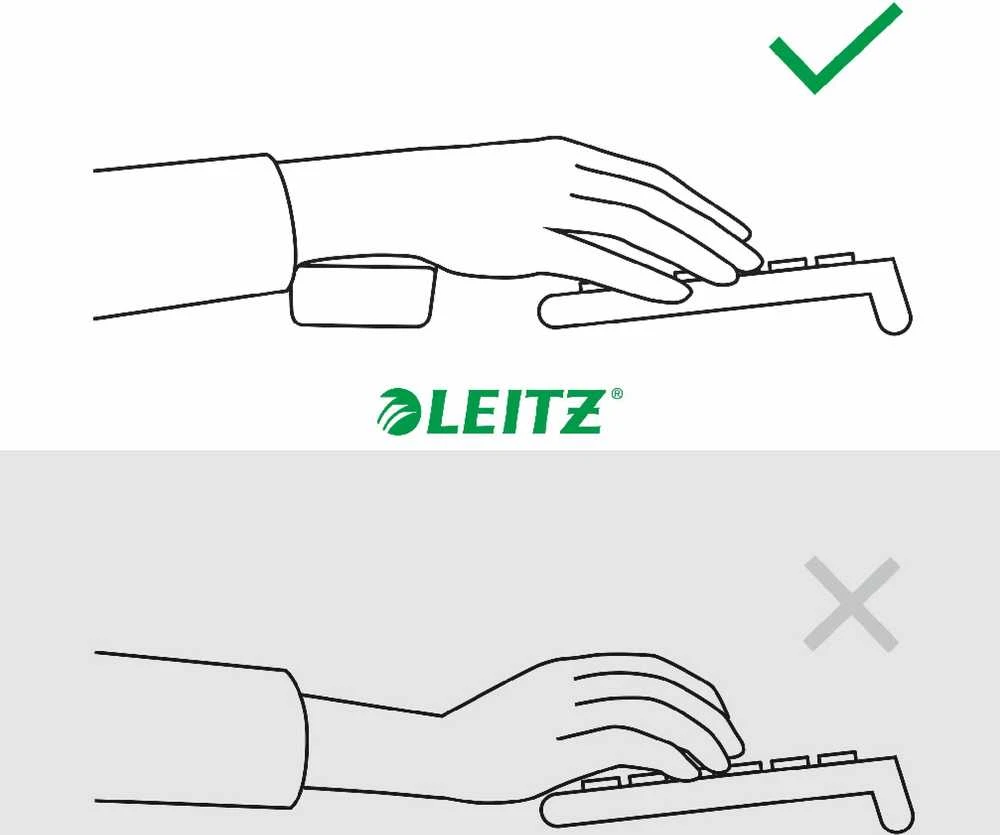 Kilimėlis Riešo atrama Leitz Ergo, reguliuojama, tamsiai pilkos spalvos