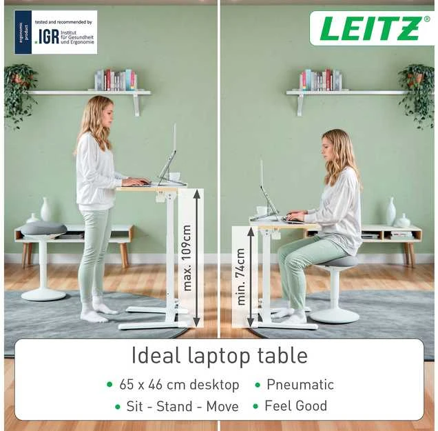 Leitz Ergo sulankstomas stalas balta