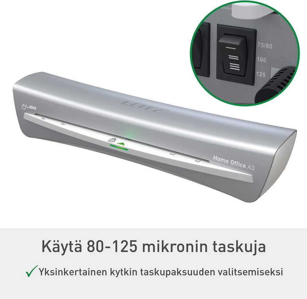 Laminavimo aparatas LEITZ iLAM HOME OFFICE, A3, pilka sp.