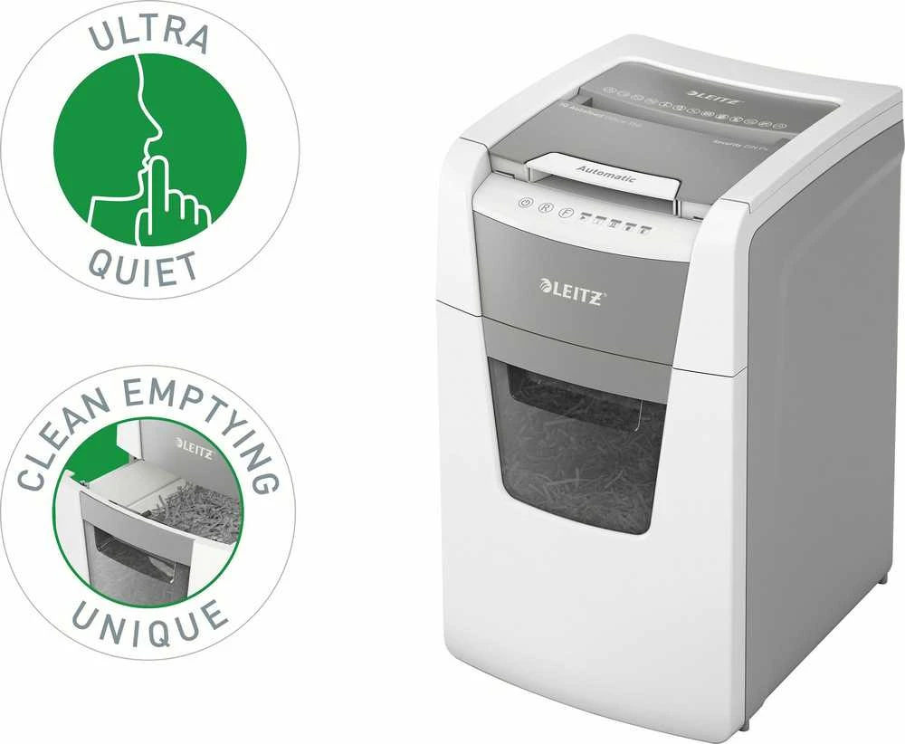 Leitz IQ Autofeed Office 150 Automatinis dokumentų naikiklis P4, Pilka/Balta