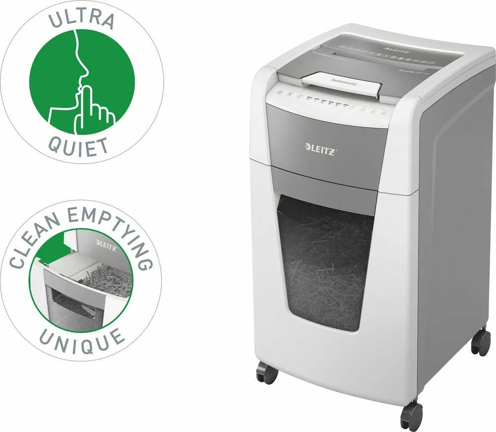 Leitz IQ Autofeed Office 300 Automatinis dokumentų naikiklis P4, Pilka/Balta