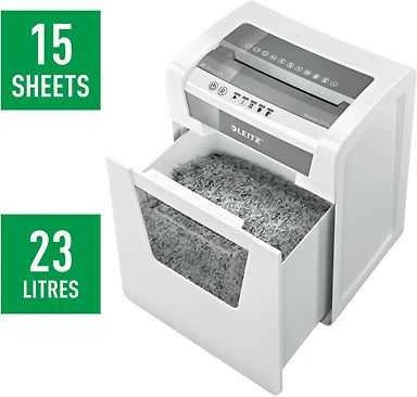 Dokumentų naikiklis LEITZ IQ Office, P4, 23L, 4x40mm, 15 lapų/80gsm