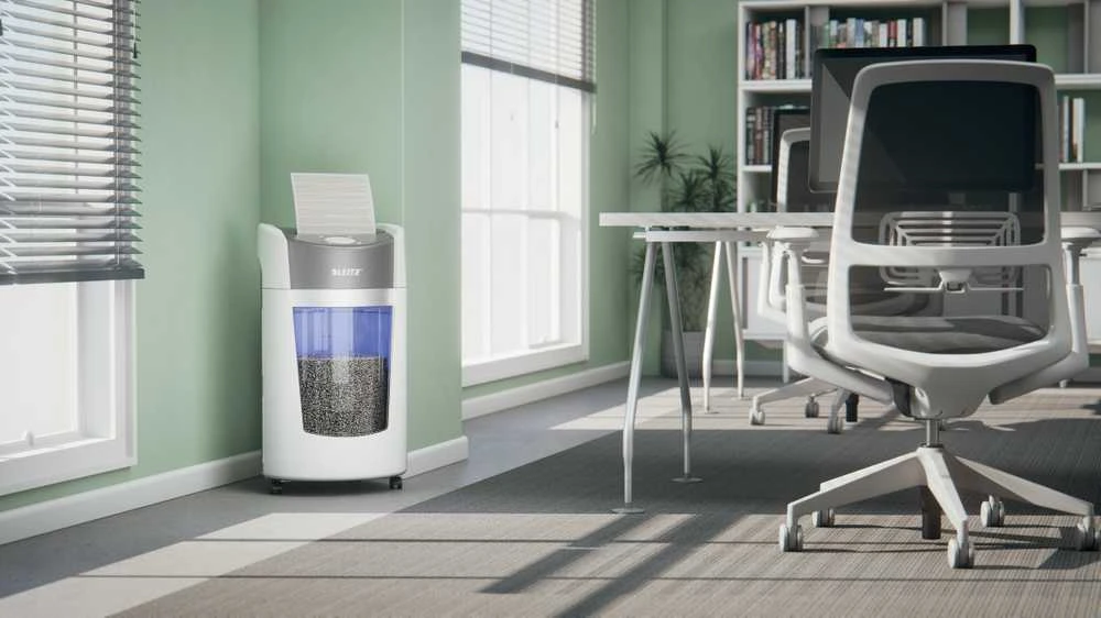 Dokumentų naikiklis Leitz IQ OptiMax Office P5, 35L, baltas