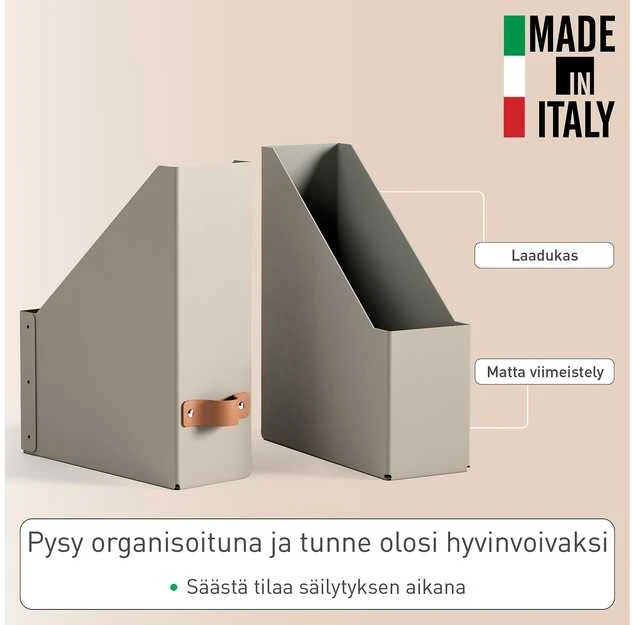 Leitz Puro žurnalų stovai su odinėmis detalėmis