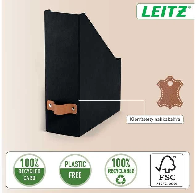 Leitz Puro žurnalų aplankų pakuotė, 2 vnt. Juodas, 100 mm, 260 mm, 310 mm, 310 g, Italija