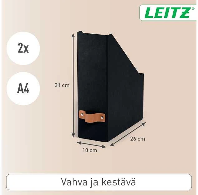 Leitz Puro žurnalų aplankų pakuotė, 2 vnt. Juodas, 100 mm, 260 mm, 310 mm, 310 g, Italija