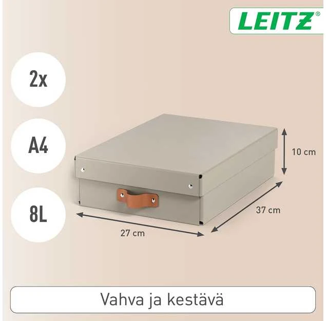 Leitz Puro uždara kartoninė dėžė su matmenimis