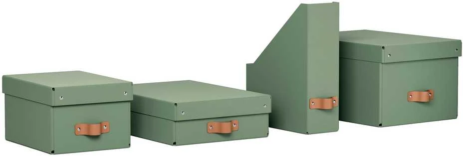 Leitz Puro laikymo dėžė su dangčiu, vidutinė ir maža talpa, 8 l, 100 % perdirbtas kartonas, 2 vnt. pakuotė, Žalias, kartonas, 8 l, 270 mm, 370 mm, 100 mm