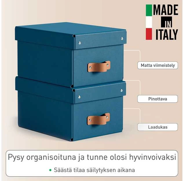 Leitz Puro laikymo dėžė su dangteliu, maža, 7 l, 100 % perdirbtas kartonas, 2 vnt. pakuotė, Mėlyna, kartonas, 7 l, 200 mm, 280 mm, 150 mm