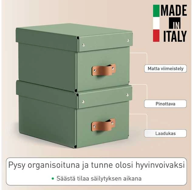 Leitz Puro laikymo dėžė su dangteliu, maža, 7 l, 2 vnt. pakuotėje. Žalias kartonas, 7 l, 200 mm, 280 mm, 150 mm.