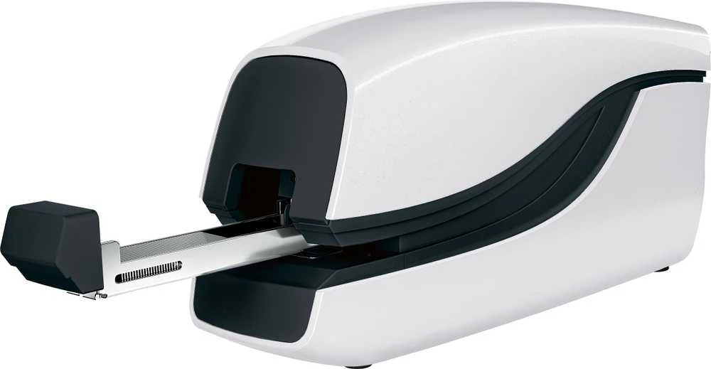 SegiklisLeitz WOW 5566, baltas, iki 10 lapų, elektrinis, sąsagėlės nr.10