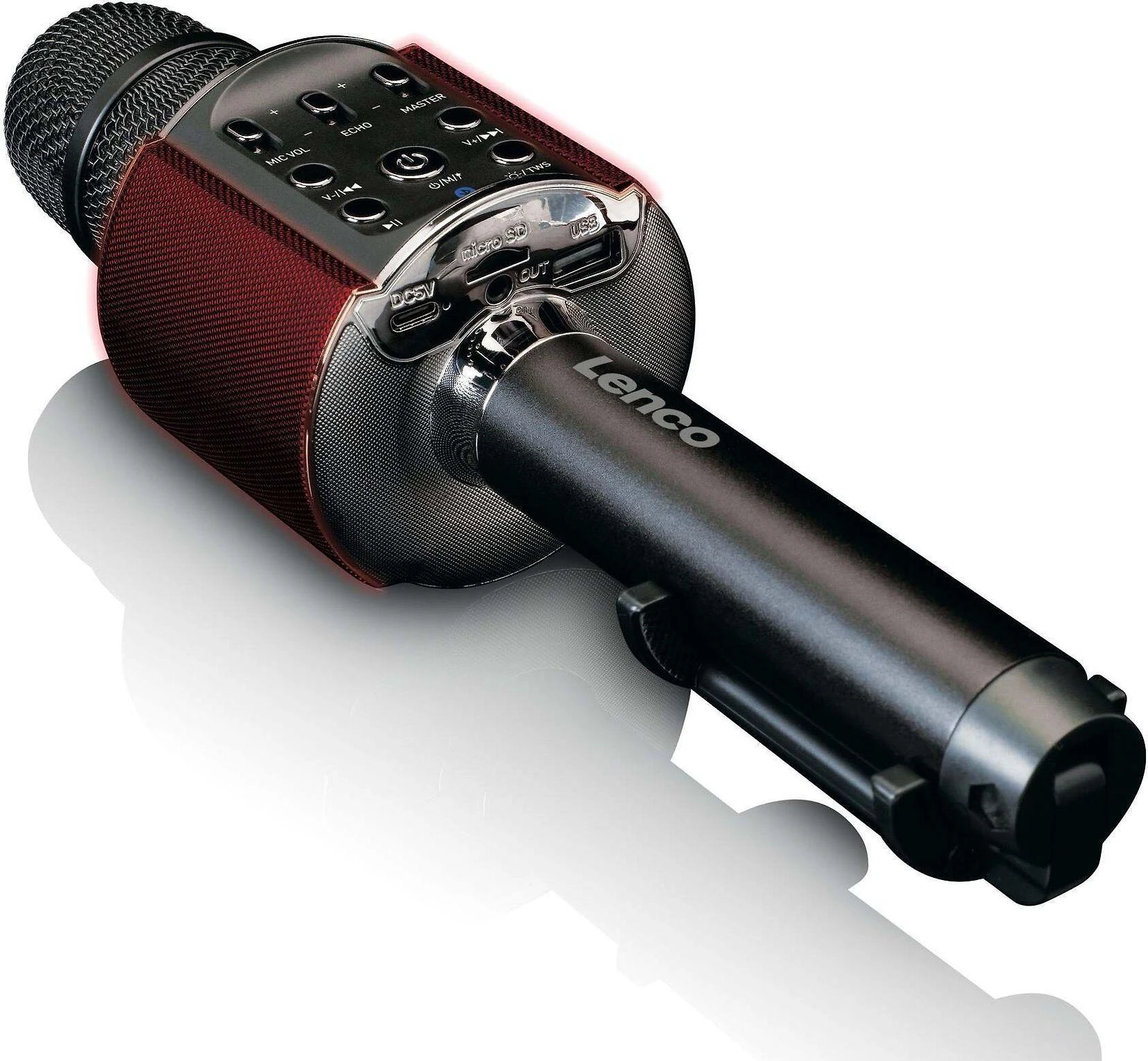 LENCO BMC-090 Karaoke-Mikrofonas, juodas