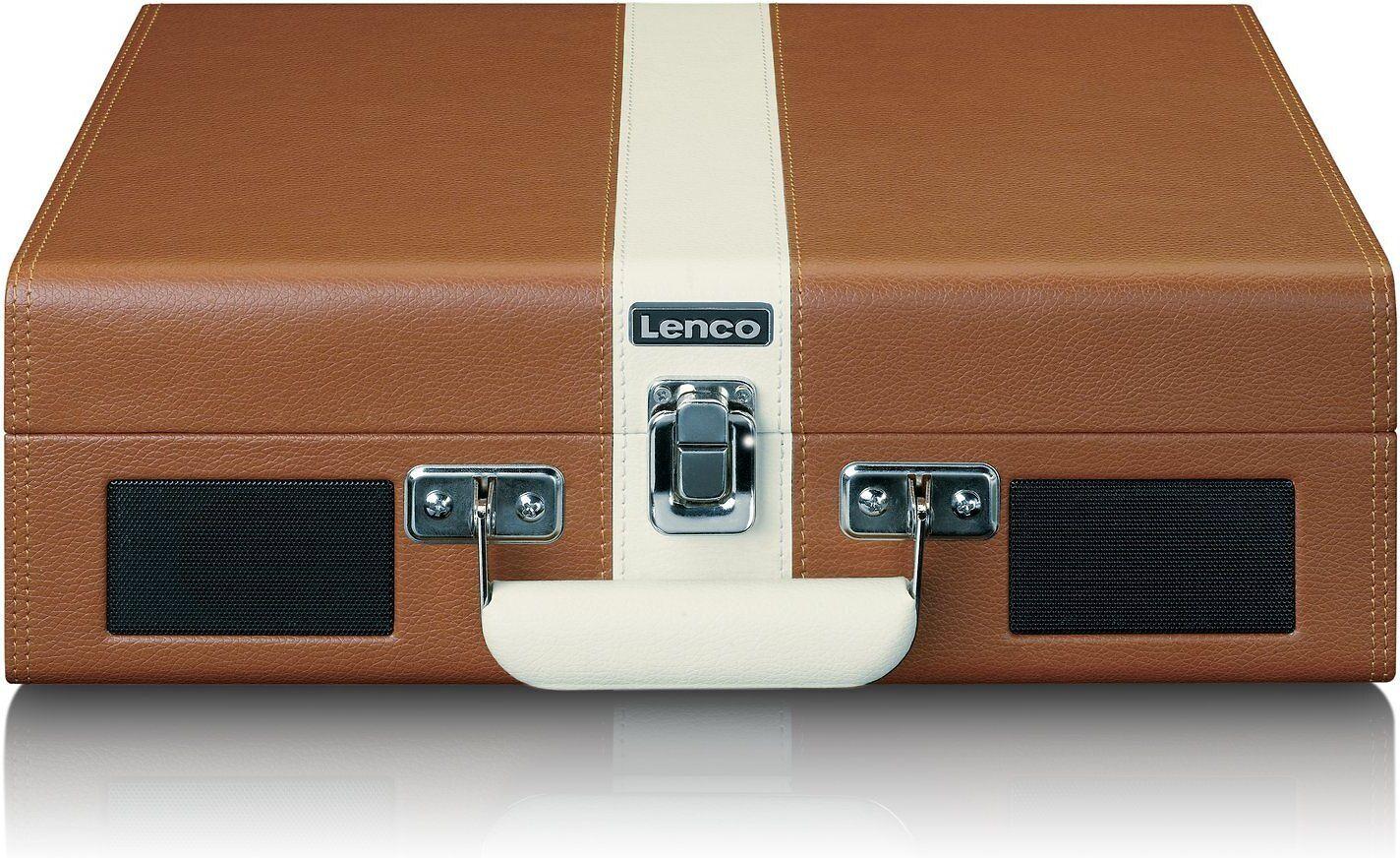 Patefonas Lenco TT-120BNWH, su Bluetooth, rudos ir baltos spalvos