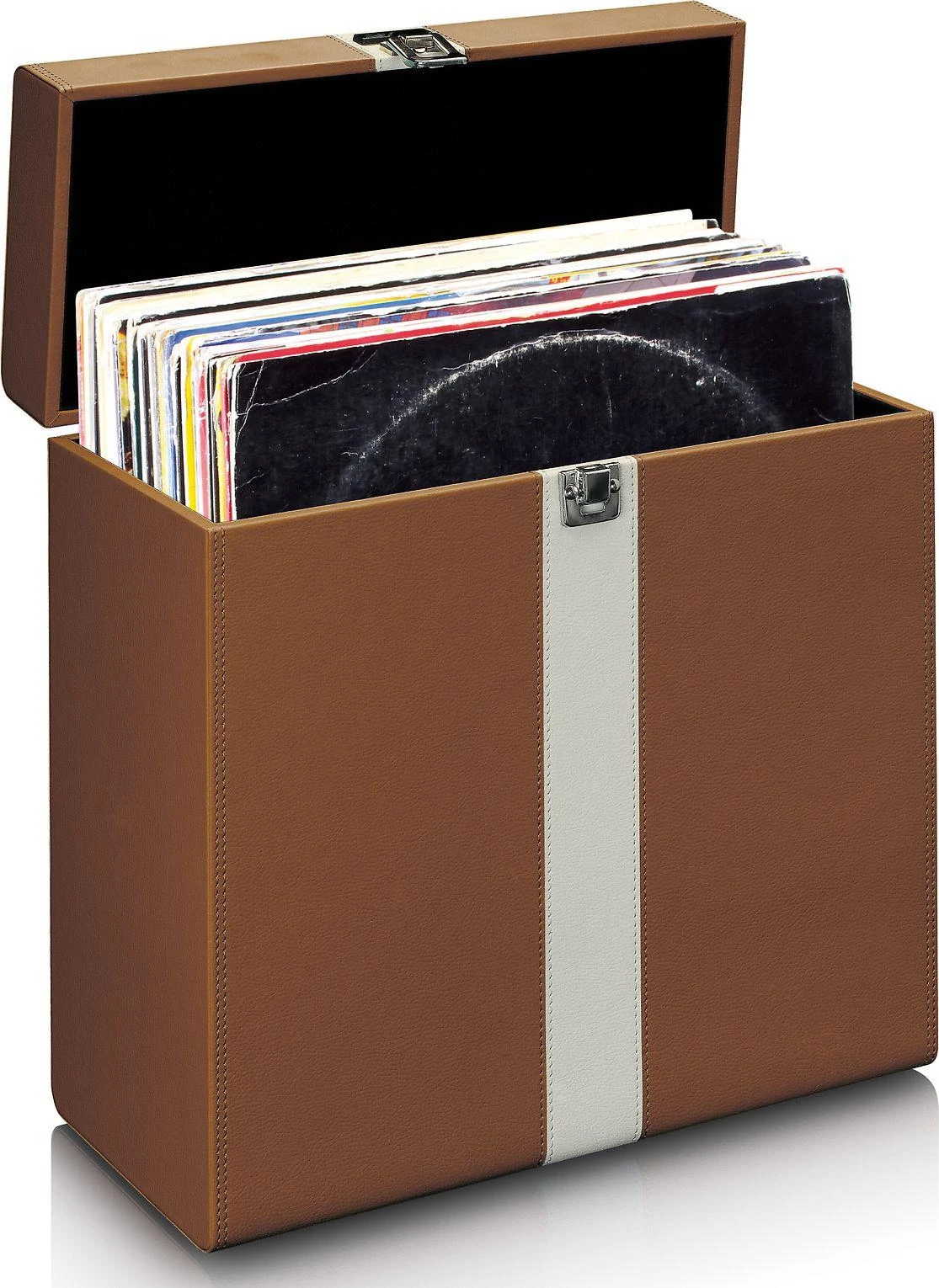 Lenco TTA-301 apsauginis dėklas vinilinėms plokštelėms, ruda/balta