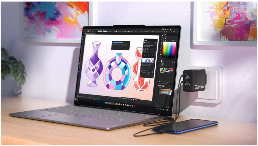 „Lenovo“ dvigubas USB-C 65 W GaN įkroviklis | USB-C | 65 W | Įkroviklis