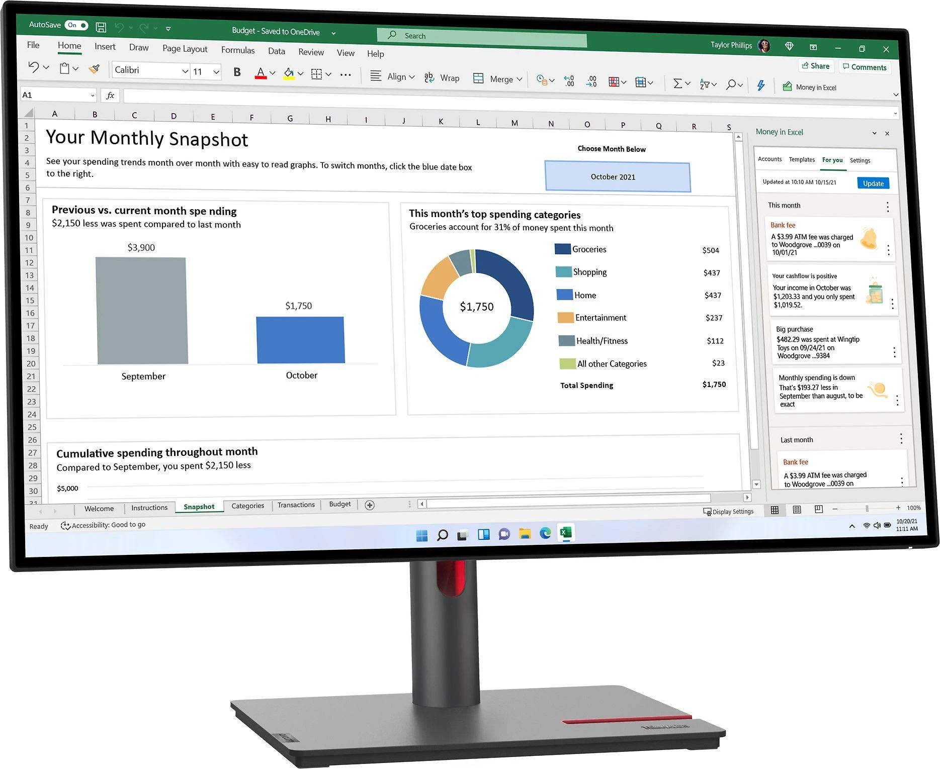 Monitorius Lenovo ThinkVision P27h-30 (63A1GAT1EU)