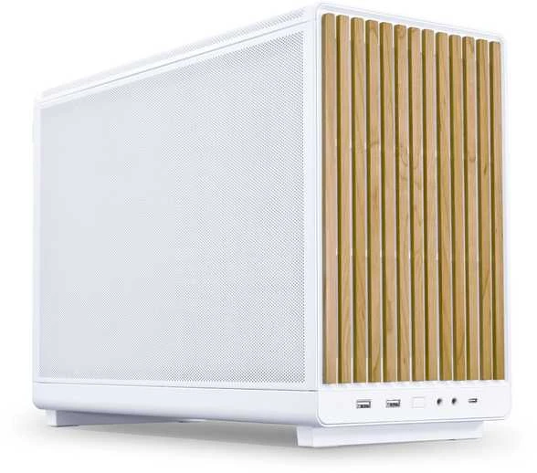 Lian Li DAN kompiuterio korpusass A3-mATX Wood Edition PC-kompiuterio korpusas, Tempered Glass, Micro-ATX – Buche, baltos spalvos