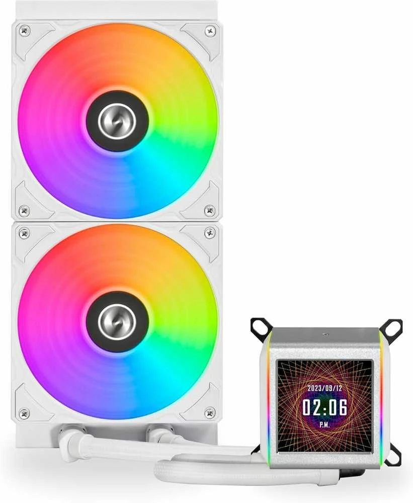 Lian Li GALAHAD II LCD 280 AIO, ARGB – baltos spalvos