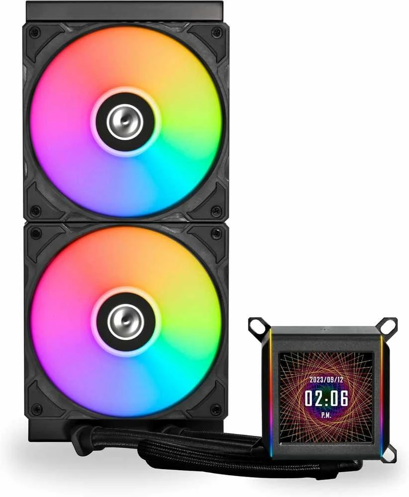 Lian Li GALAHAD II 280 AIO su LCD ekranu ir RGB ventiliatoriais