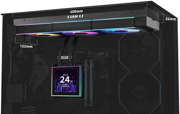 Lian Li HydroShift II 360mm aušintuvas su montavimo matmenimis