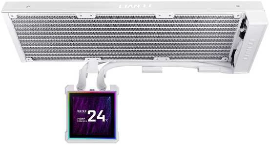 Lian Li HydroShift II LCD-S 360N AiO Vanduo Cooling, RGB, LCD ekranas – be ventiliatorių, 360 mm, baltas
