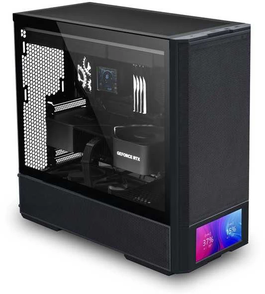 Lian Li LANCOOL 207 Digital PC-kompiuterio korpusas, Midi-Tower, ATX, Tempered Glass – juodos spalvos