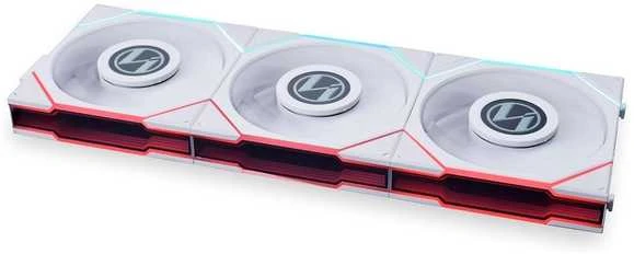 Lian Li UNI FAN TL LCD serijos ventiliatorius, 3 vnt. pakuotėje su valdikliu – 120 mm, baltas