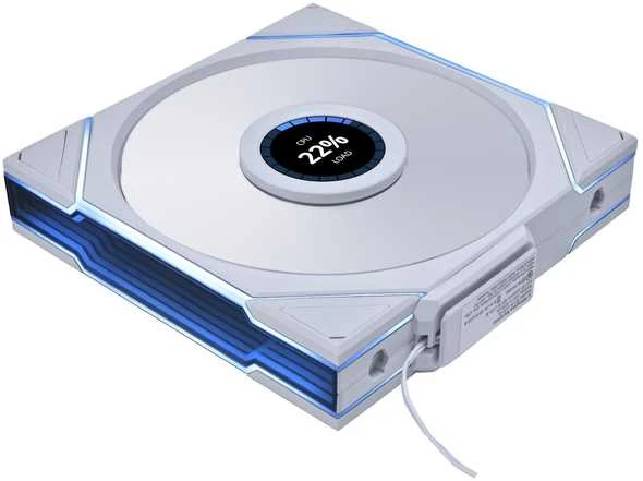 Lian Li UNI FAN TL LCD Wireless korpuso ventiliatorius, ARGB, PWM – Reverse Blade, 140mm, baltos spalvos