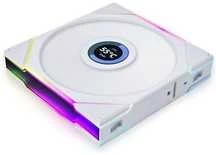 Lian Li UNI FAN TL LCD Wireless korpuso ventiliatorius, ARGB, PWM – Reverse Blade, 140mm, baltos spalvos