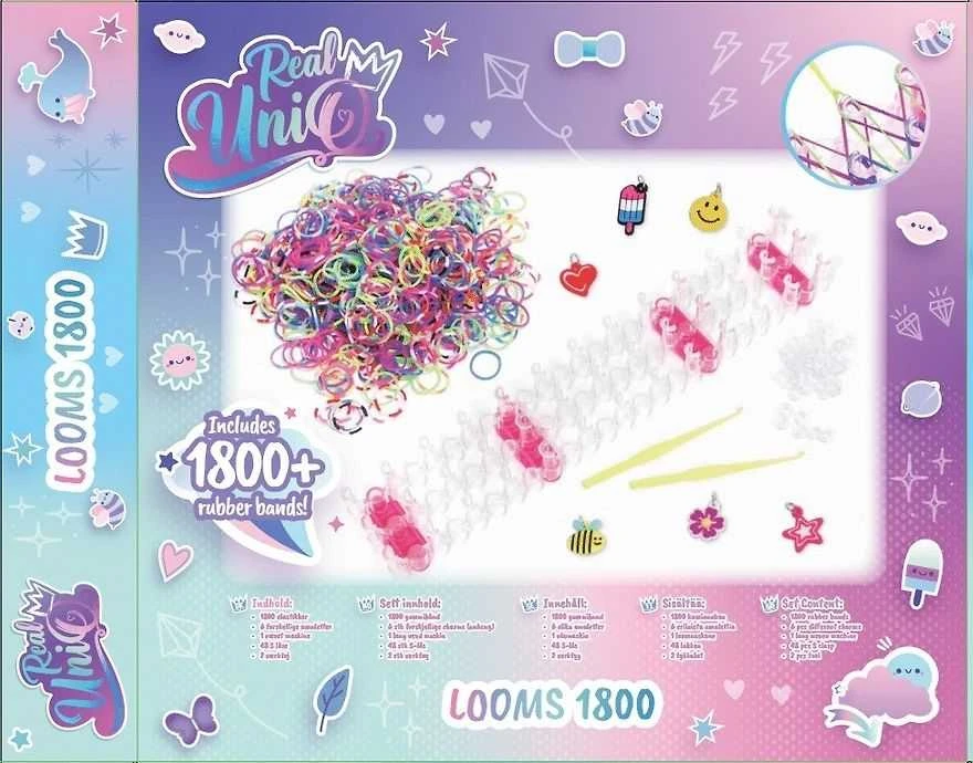 Liniex Loom Bands Kit -askartelusetti, 1800 osaa