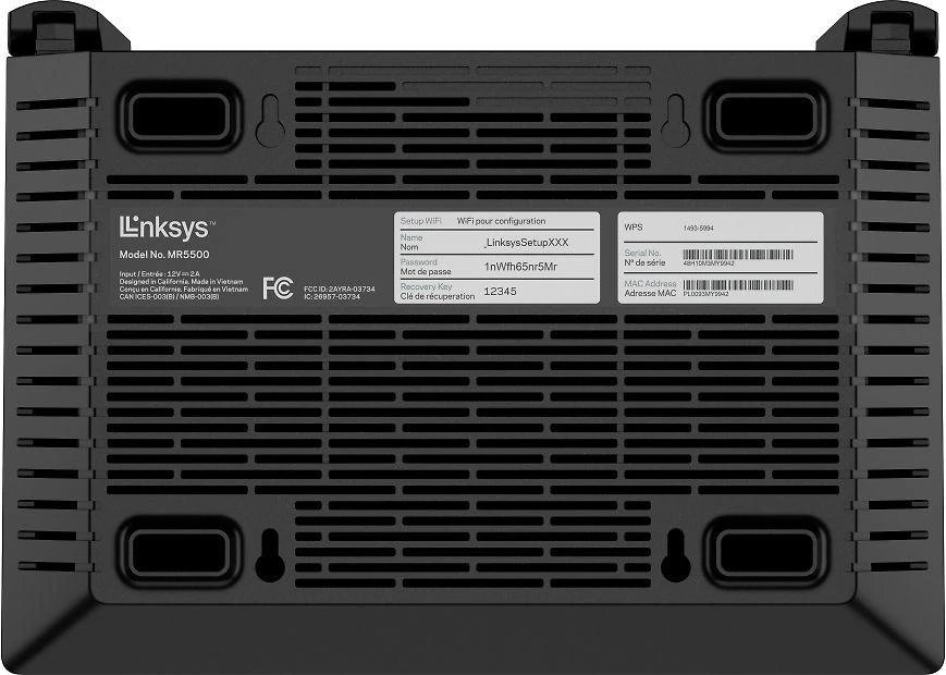 Linksys Dual-Band AX5400 Mesh WiFi 6 Maršrutizatorius MR5500-KE Hydra Pro 6 802.11ax, 574 + 4804 Mbit/s, 10/100/1000 Mbit/s, Ethernet LAN (RJ-45) External jungtys 2x, External jungtys 5x