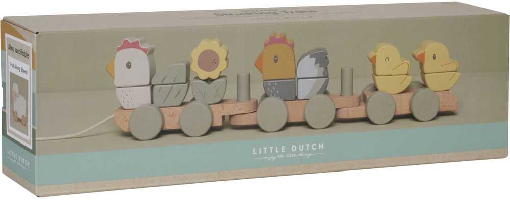 Little Dutch medinių traukinių gyvūnų blokai Little Farm FSC LD7135
