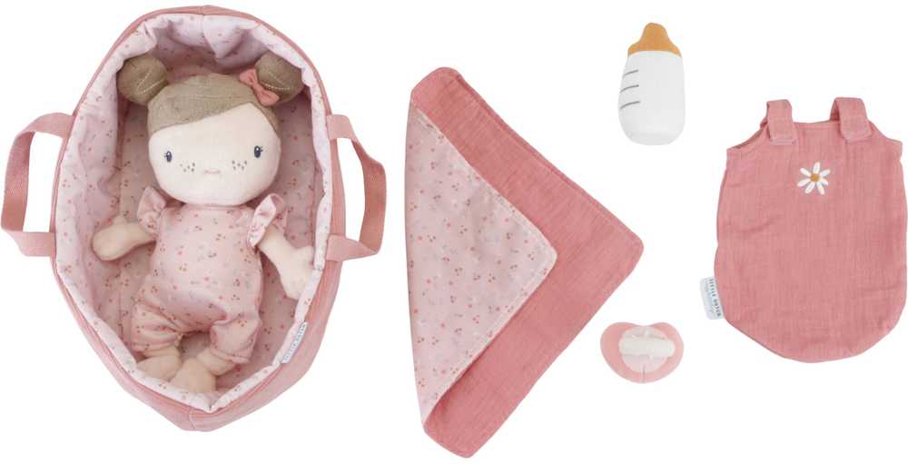 Minkšta lėlytė kūdikėlis Rosa su priedais Little Dutch
