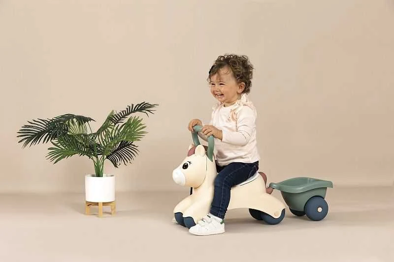 Paspiriama mašinėlė Smoby Cute Baby Pony su priekaba