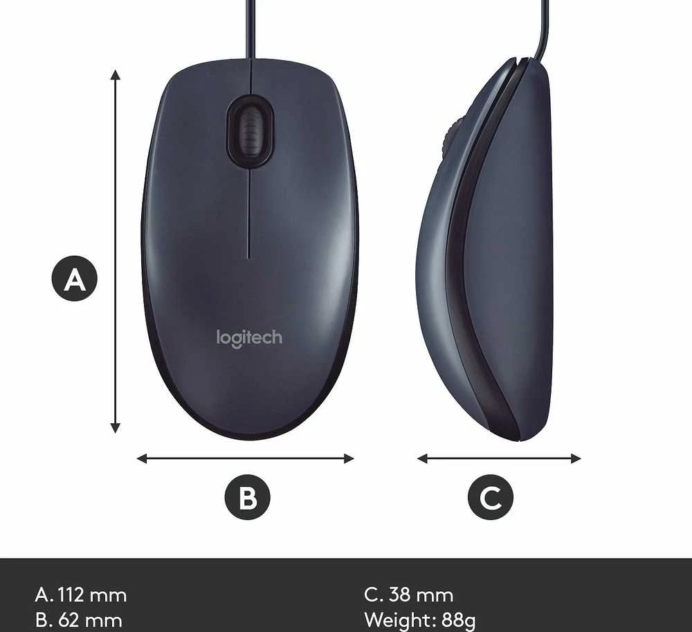Pelė Logitech B100, Juoda