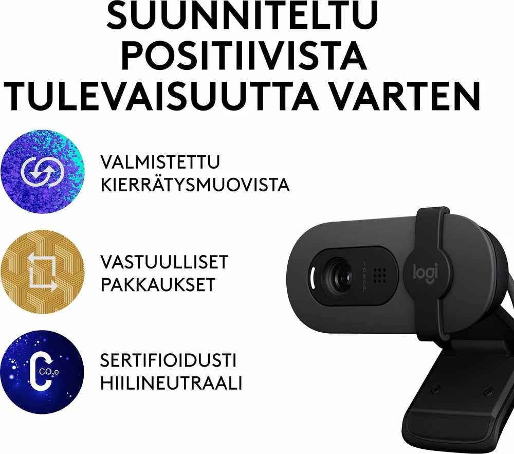 Internetinė kamera Logitech BRIO 100, grafito spalvos