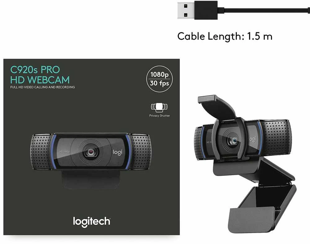 Internetinė kamera Logitech HD Pro C920S  Webcam/ FHD