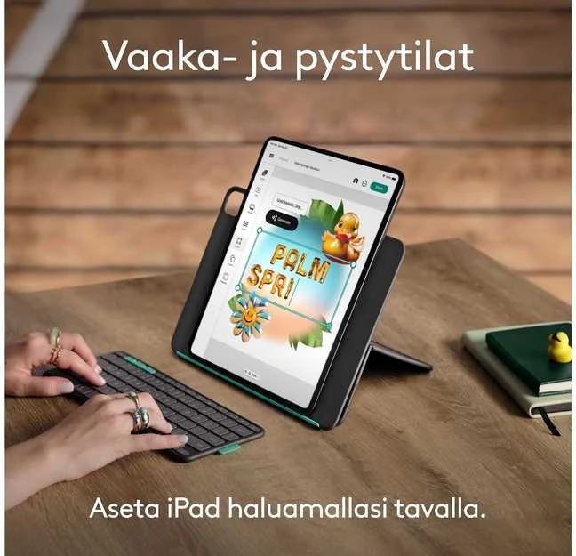 „Logitech“ – atverčiamas dėklas, skirtas „iPad Pro“ ir „Air 13“ – grafito spalvos – Šiaurės šalių