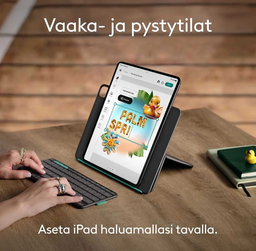 „Logitech“ – atverčiamas dėklas, skirtas „iPad Pro“ ir „Air 13“ – grafito spalvos – Šiaurės šalių
